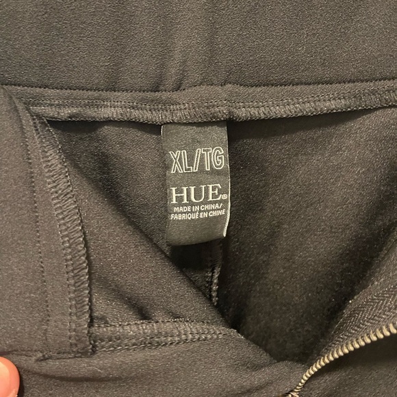 Hue black pull on pants with zipper. Like a legging made by HUE XL - Picture 6 of 7